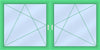 Iglo5 - 2-vaks raamkozijn horizontaal - Draai/kiep + Draai/kiep