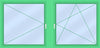 Classic - 2-vaks raamkozijn horizontaal - Draai + Draai/kiep (met tussenbalk)
