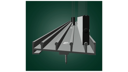 Glazen schuifwand - 4 railsysteem mat antraciet van 3920 mm breed met een totale hoogte van 2000 mm