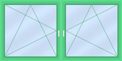 Energy - 2-compartment window frame horizontal - Turn/tilt + Turn/tilt