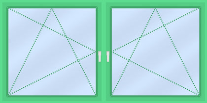 Classic - 2-vaks raamkozijn horizontaal - Draai/kiep + Draai/kiep