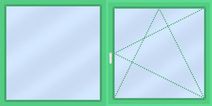 Iglo5 - 2-teiliger Fensterrahmen horizontal - fest + Dreh-/Kipp