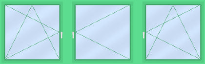 Energy - 3-vaks raamkozijn - Draai/kiep + Draai + Draai/kiep (met tussenbalk)