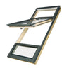 Skylight with raised pivot axle and down light