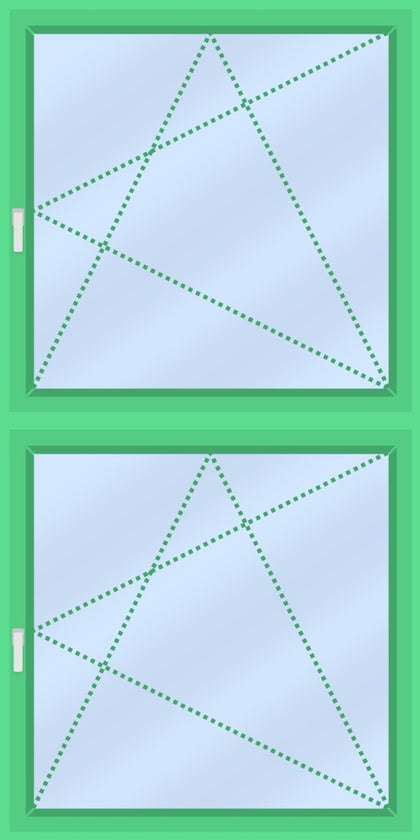 Classic - 2-vaks raamkozijn verticaal - Draai/kiep + Draai/kiep