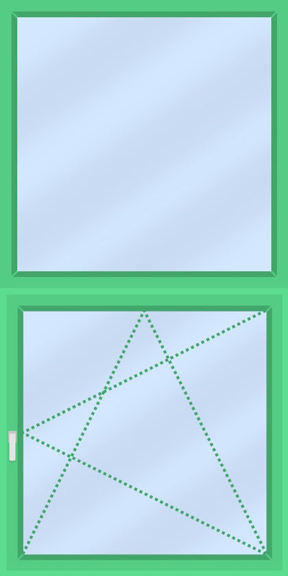 Energy - 2-compartment window frame vertical - Fixed + Turn/tilt