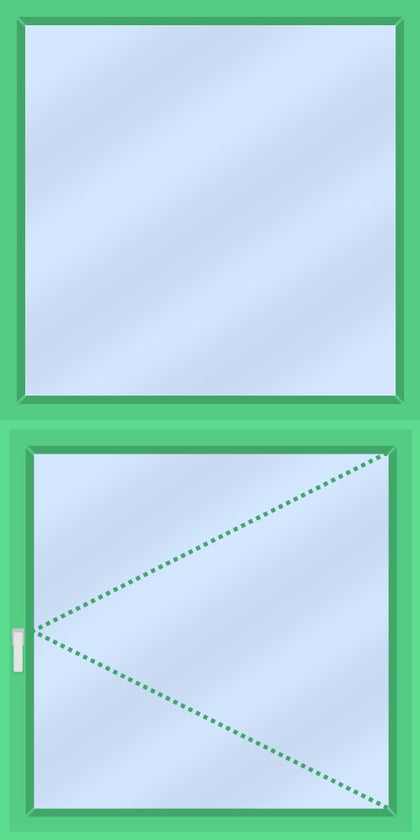 Iglo5 - 2-compartment window frame vertical - Fixed + Rotate