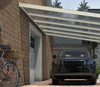 Klassieke carport in mat crème van 5,06m x 3,5m met heldere polycarbonaat