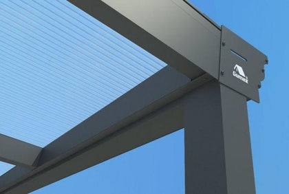 Klassieke carport in mat antraciet van 3,06m x 3m met heldere polycarbonaat
