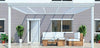 Klassieke terrasoverkapping in mat crème van 5,06 x 3,5 meter met heldere polycarbonaat