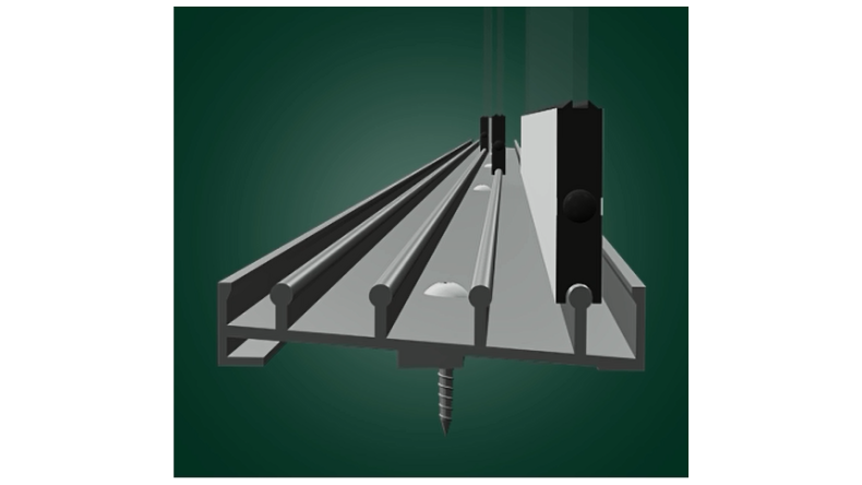 Glazen schuifwand - 4 railsysteem mat antraciet van 3920 mm breed met een totale hoogte van 2000 mm