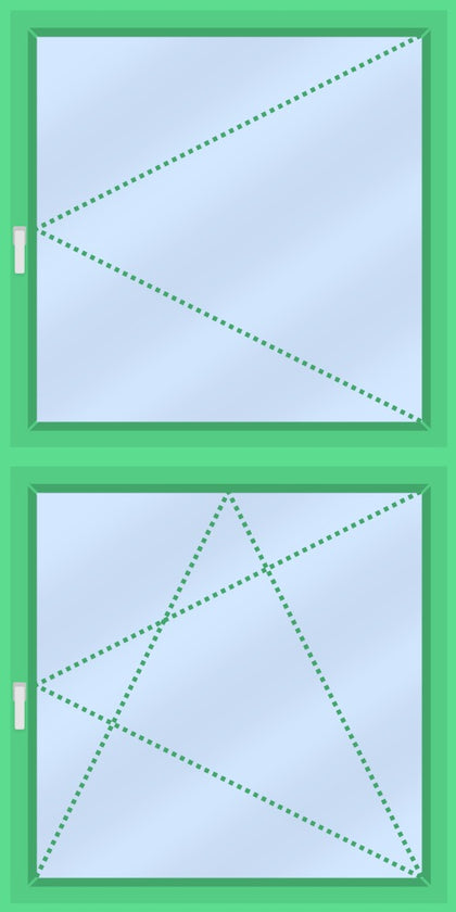 Classic - 2-compartment window frame vertical - Turn + Turn/Tilt